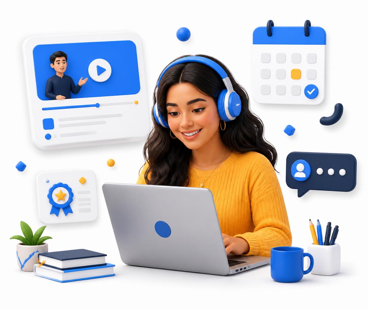 Estudiante tomando clases en línea en WidoLearn